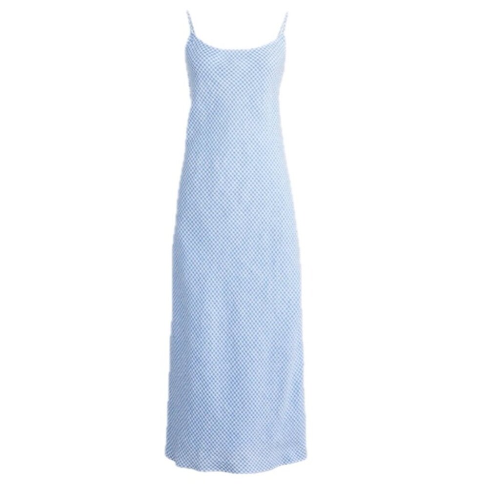 J.Crew Gwyneth Slip Dress in Blue Gingham Linen